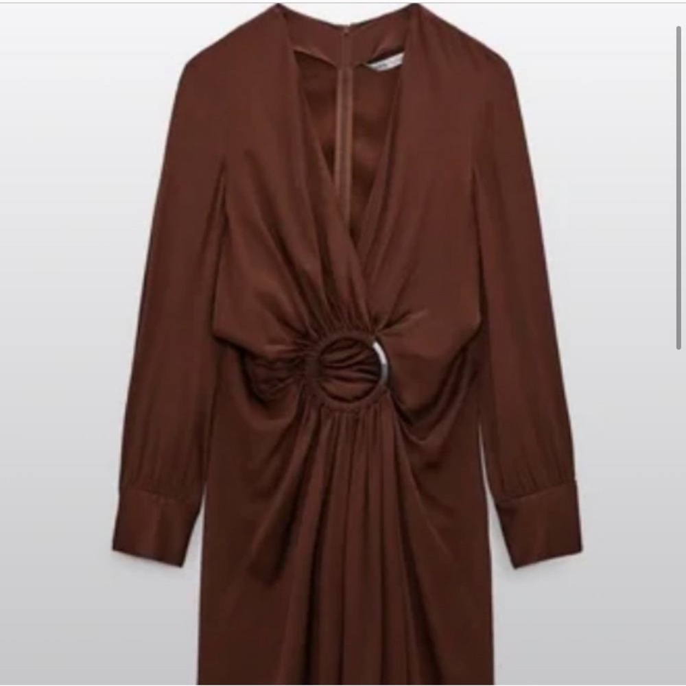 Sold out Zara gorgeous brown satin dress!! BRAND NEW WITH TAG